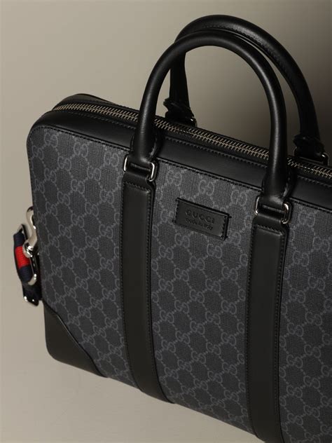 gucci black briefcase|Gucci satchel bag men's.